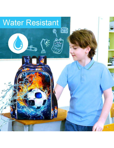 Mochila Escolar 3 en 1 FTJCF Fútbol Niños Azul 43.2x30.5x16.5cm