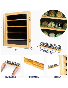 Estuche para Monedas DECOMIL 30 Compartimentos Roble 35.56x27.94cm 2