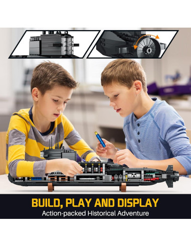 Juego de Construcción Submarino Nuclear Amoyasite 1498 Piezas