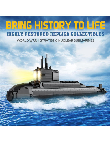 Juego de Construcción Submarino Nuclear Amoyasite 1498 Piezas