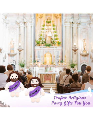 12 Peluches de Jesús HyDren 11 cm Color Púrpura y Blanco