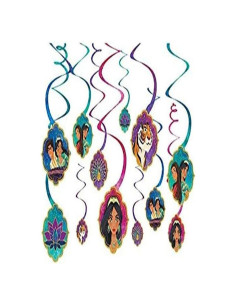 Decoraciones de Fiesta Espiral Amscan Aladino 12 Piezas 12.7 cm