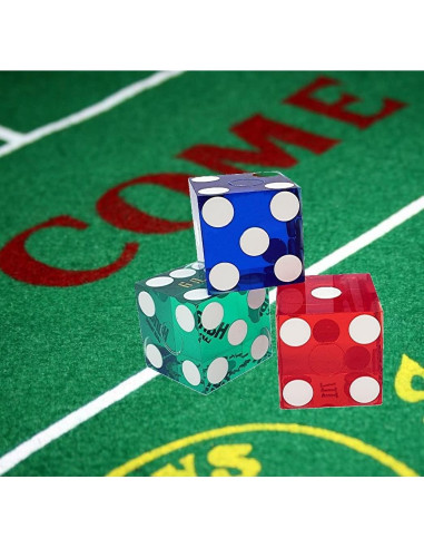 Conjunto de 6 Dados Pulidos de Casinos de Las Vegas - 19mm