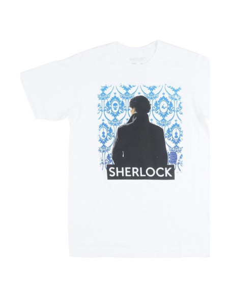 Camiseta de algodón Sherlock para hombres - X-Large - Blanca