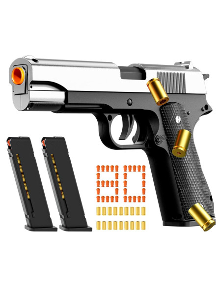 Pistola de Juguete Stoytoo 1911 Semiautomática Plata 357g
