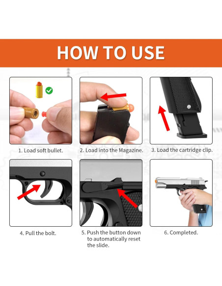 Pistola de Juguete Stoytoo 1911 Semiautomática Plata 357g