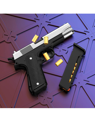 Pistola de Juguete Stoytoo 1911 Semiautomática Plata 357g