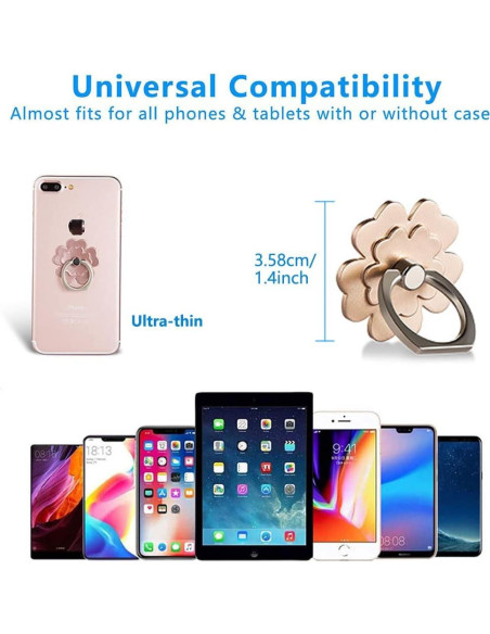 Soporte para Anillo de Teléfono Kinizuxi - 5 Colores, Rotación 360