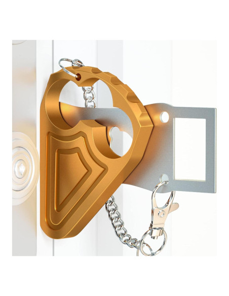 Cerradura de puerta portátil Urgeeo dorada para viajar