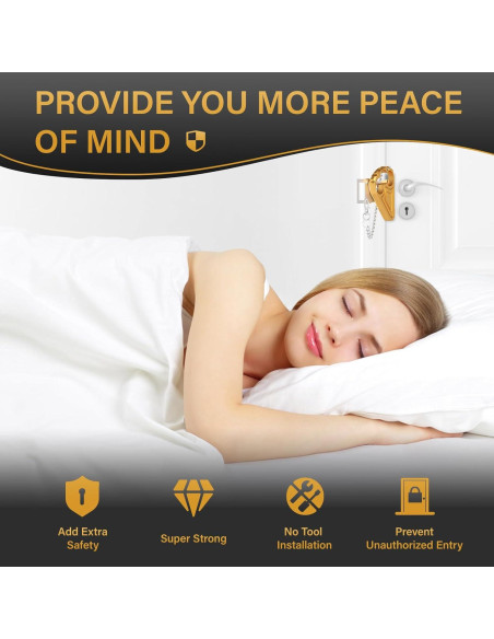 Cerradura de puerta portátil Urgeeo dorada para viajar