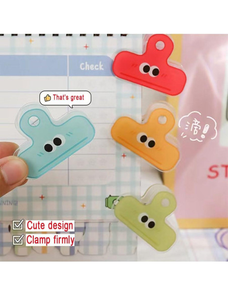 Clips de Papelería Nanaxagly - 4 Piezas, Diseño Lindo, 4.5cm