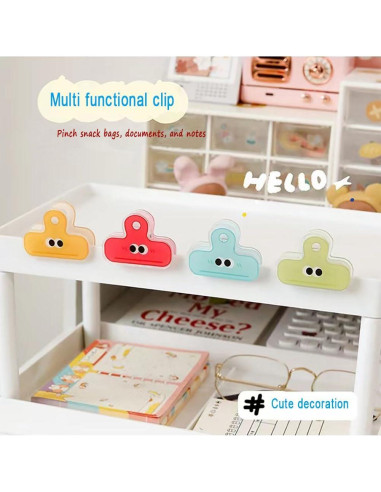 Clips de Papelería Nanaxagly - 4 Piezas, Diseño Lindo, 4.5cm