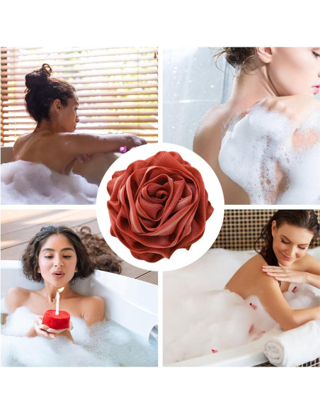 Esponja de Ducha Rosa 12cm Suave Exfoliante para Baño
