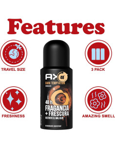 Desodorante en Spray ZompoZ Dark Temptation 3x85g Hombre 2