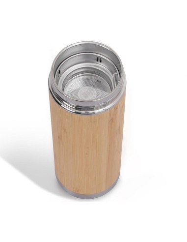 Botella de Agua de Bambú con Infusor de Té Meezo 450 ml