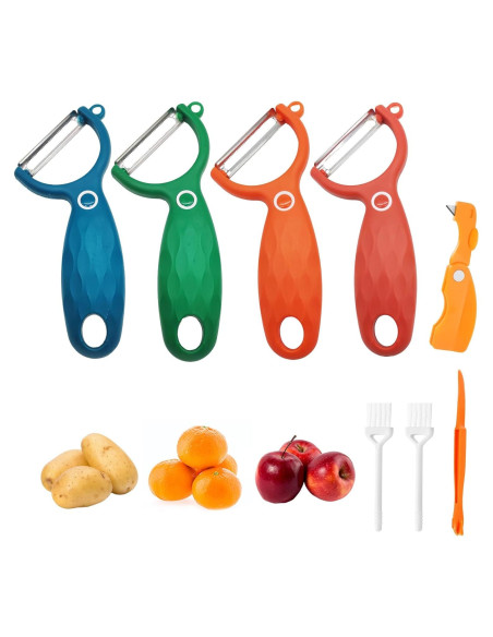 Juego de 8 Peladores de Verduras Trez Treamer Acero Inoxidable