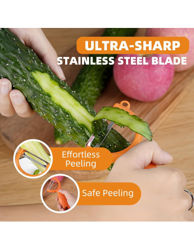 Juego de 8 Peladores de Verduras Trez Treamer Acero Inoxidable