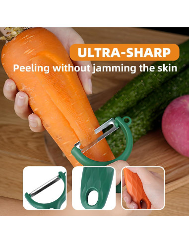 Juego de 8 Peladores de Verduras Trez Treamer Acero Inoxidable