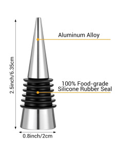 Tapones de Vino Reutilizables Mekueeex - 24 Piezas Plateados 2