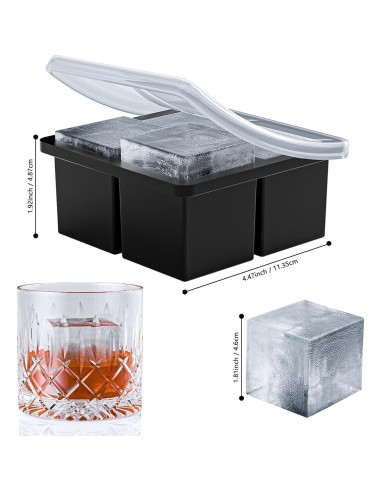 Bandeja de Hielo Grande Bangp 2 Piezas Silicona Cuadrada