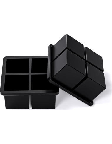 Bandeja de Hielo Grande Bangp 2 Piezas Silicona Cuadrada