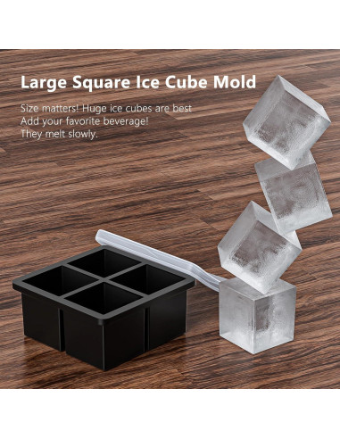 Bandeja de Hielo Grande Bangp 2 Piezas Silicona Cuadrada