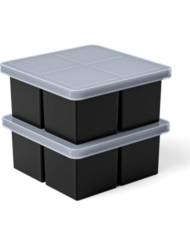 Bandeja de Hielo Grande Bangp 2 Piezas Silicona Cuadrada