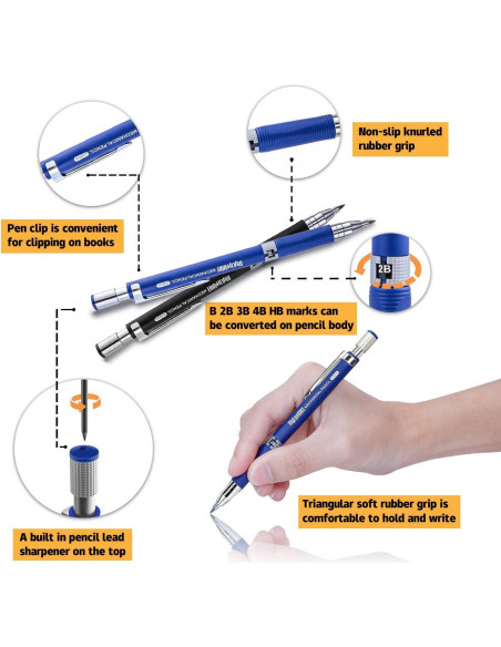 Juego de Lápices Mecánicos MyLifeUNIT 22 Pcs 2.0 mm Multicolor