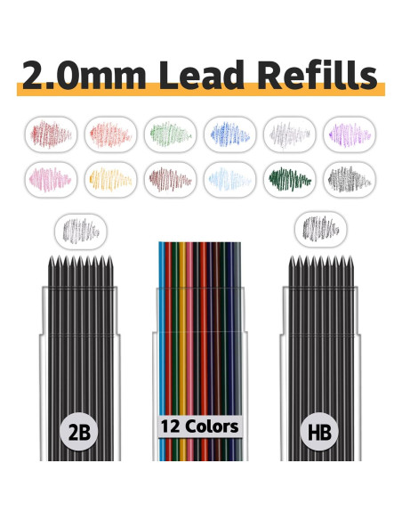 Juego de Lápices Mecánicos MyLifeUNIT 22 Pcs 2.0 mm Multicolor