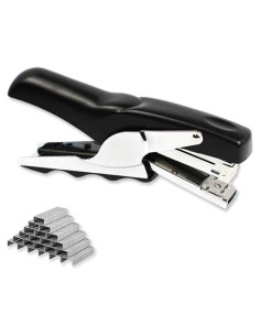 Grapadora de Pinza COCOMK Negra con 1000 Grapas 20 Hojas