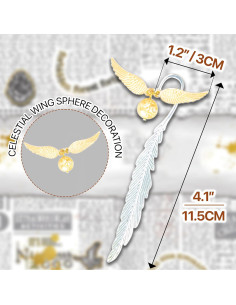 Marcador de Metal WACANTIC Vintage con Alas Doradas 11.4 cm 2