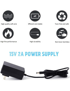 Cargador Adaptador AC-DC Maxson 15V 2A 30W Universal 2