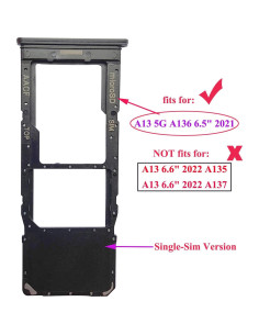 Soporte Bandeja SIM Un Solo SIM Ubrokeifixit Galaxy A13 5G Negro 2