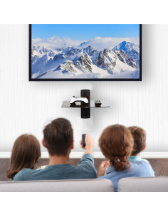 Estante Flotante WALI CS201B Negro Vidrio Templado 8kg 2