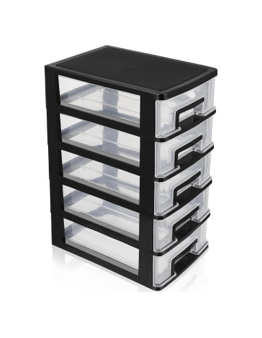 Organizador de Cajones de Plástico Cabilock 5 Capas Negro