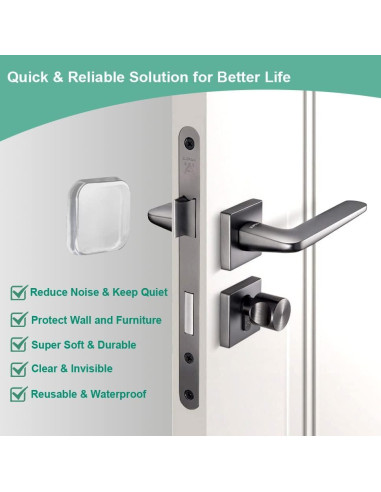 Protector de Pared Hicobos 6 Piezas Cuadrado Engrosado Transparente