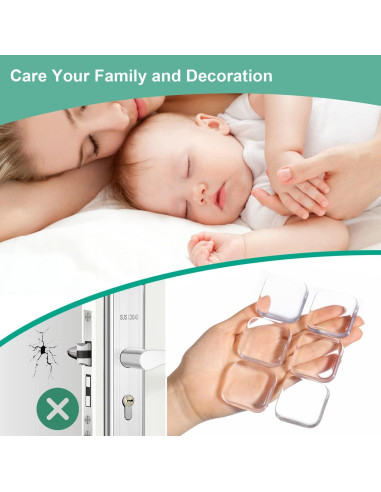 Protector de Pared Hicobos 6 Piezas Cuadrado Engrosado Transparente