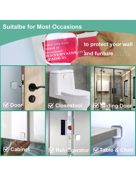 Protector de Pared Hicobos 6 Piezas Cuadrado Engrosado Transparente