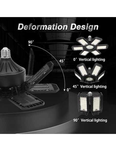 Paquete de 2 luces LED de garaje AUDLES 200W 20000LM E26/E27