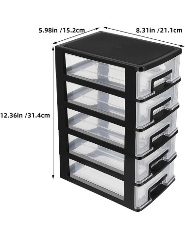 Organizador de Cajones de Plástico Cabilock 5 Capas Negro