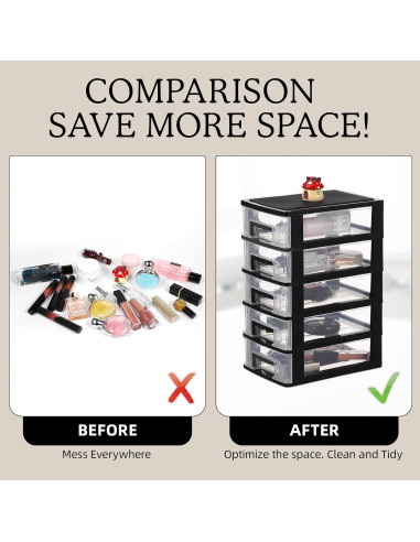 Organizador de Cajones de Plástico Cabilock 5 Capas Negro