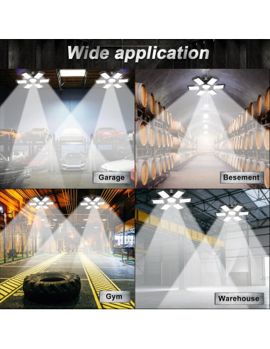 Paquete de 2 luces LED de garaje AUDLES 200W 20000LM E26/E27