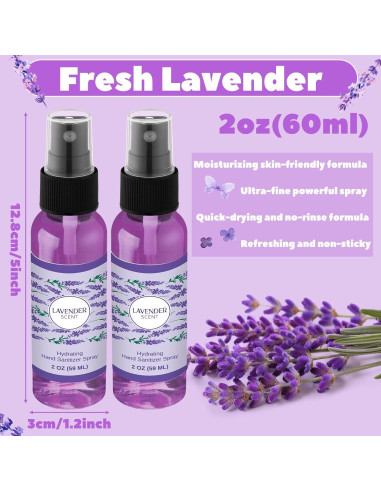 6 Sprays Desinfectantes para Manos Lavanda Dansib 59 ml