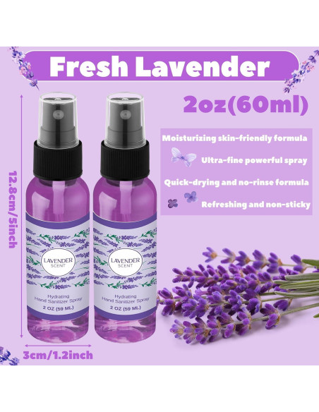 6 Sprays Desinfectantes para Manos Lavanda Dansib 59 ml