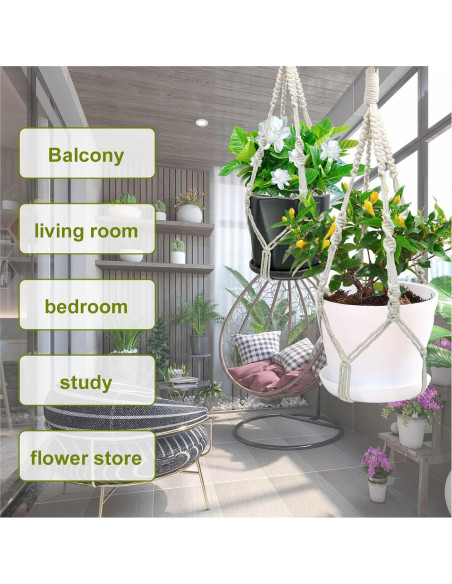 Soportes de Plantas de Macramé Rimoev 50.8 cm 2 Piezas