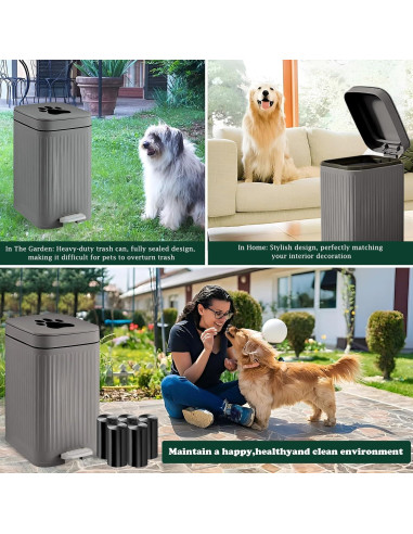 Cubeta de Basura para Excremento de Perro Kopuncare 5L Gris