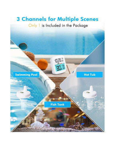 Termómetro de piscina digital NoWoW TX20 inalámbrico IPX8