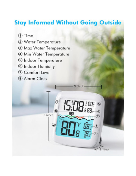 Termómetro de piscina digital NoWoW TX20 inalámbrico IPX8