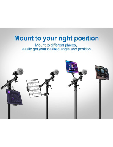 Soporte de Aluminio Elitehood para iPad y Micrófono 4.7-13"