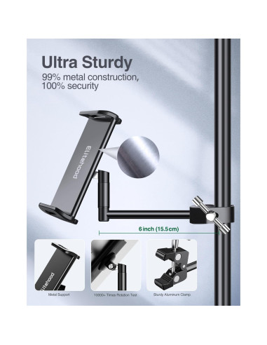 Soporte de Aluminio Elitehood para iPad y Micrófono 4.7-13"